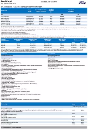 Ford katalog i Sønderborg | Capri Prisliste | 2025-04-01T00:00:00.000Z - 2025-12-31T00:00:00.000Z