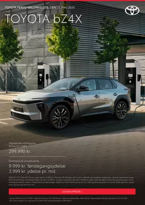 Toyota katalog i Taastrup | bZ4X Prisliste | 2025-06-30T00:00:00.000Z - 2026-01-31T00:00:00.000Z