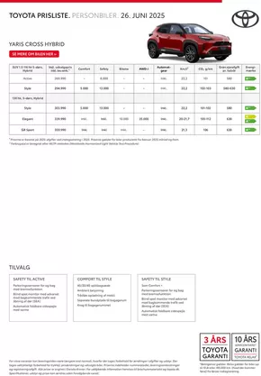 Toyota katalog i København | Yaris Cross Prisliste | 2025-06-28T00:00:00.000Z - 2025-07-12T00:00:00.000Z